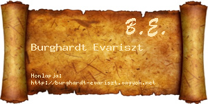 Burghardt Evariszt névjegykártya
